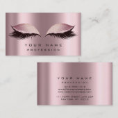 Carte De Visite Maquillage Gold Rose Parties scintillant rose (Devant / Derrière)