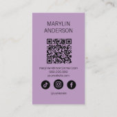 Carte De Visite Maquillage gothique Palette d'ombre QR Code scanne (Dos)