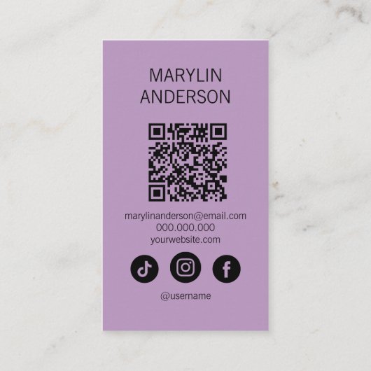 Carte De Visite Maquillage gothique Palette d'ombre QR Code scanne (Dos)