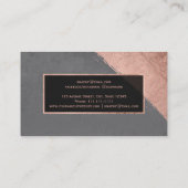 Carte De Visite Maquillage gris de ciment de rayure rose moderne (Dos)