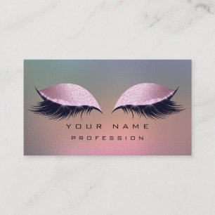 Carte De Visite Maquillage Gris Ombre Verre Rose Yeux Lashes Parti