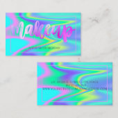 Carte De Visite Maquillage holographique moderne et élégant (Devant / Derrière)