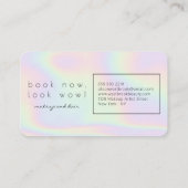 Carte De Visite Maquillage holographique moderne pastel rainbow (Dos)