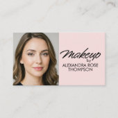 Carte De Visite Maquillage Icône Sociale Code Qr Écriture Blush Ro (Devant)