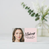 Carte De Visite Maquillage Icône Sociale Code Qr Écriture Blush Ro (Debout devant)