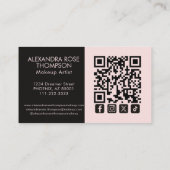 Carte De Visite Maquillage Icône Sociale Code Qr Écriture Noire Ro (Dos)