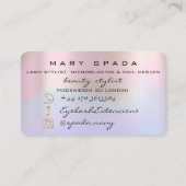 Carte De Visite Maquillage Kiss Lips Lashes Rose Holographes (Dos)