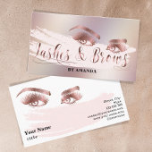 Carte De Visite Maquillage Lash Eyebrow Eyes Lashes Brows Rose Gol
