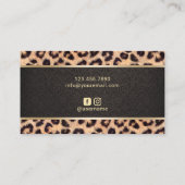 Carte De Visite Maquillage Leopard & Damask Beauty Salon (Dos)