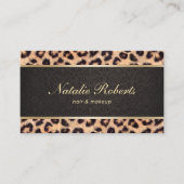Carte De Visite Maquillage Leopard & Damask Beauty Salon (Devant)