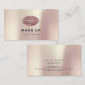 Carte De Visite Maquillage lèvres Rose Rose Rose Parties scintilla (Devant / Derrière)