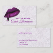 Carte De Visite Maquillage Lèvres Violettes (Devant / Derrière)