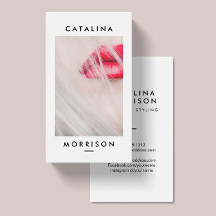 Carte De Visite Maquillage minimaliste Artiste Lèvres rouges Photo