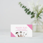 Carte De Visite Maquillage minimaliste rose (Debout devant)