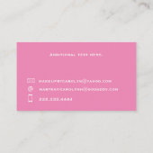 Carte De Visite Maquillage minimaliste rose (Dos)