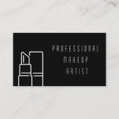 Carte De Visite Maquillage Moderne Artiste Noir Et Blanc (Devant)
