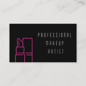 Carte De Visite Maquillage Moderne Artiste Noir Et Rose (Devant)
