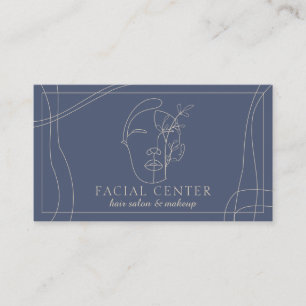 Carte De Visite Maquillage Moderne Marine   Coiffeur & Styliste Vi