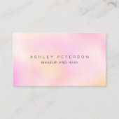 Carte De Visite Maquillage moderne rose perle iridescente holograp (Devant)