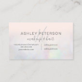 Carte De Visite Maquillage monogramme typographie noir rose perle  (Dos)