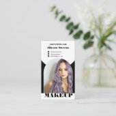 Carte De Visite Maquillage noir arc boho photo qr code logo (Debout devant)