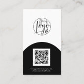Carte De Visite Maquillage noir arc boho photo qr code logo (Dos)