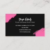 Carte De Visite Maquillage noir rose moderne (Dos)