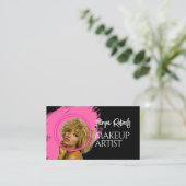 Carte De Visite Maquillage noir rose moderne (Debout devant)
