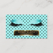 Carte De Visite Maquillage noir turquoise de pois de prolongements (Devant)