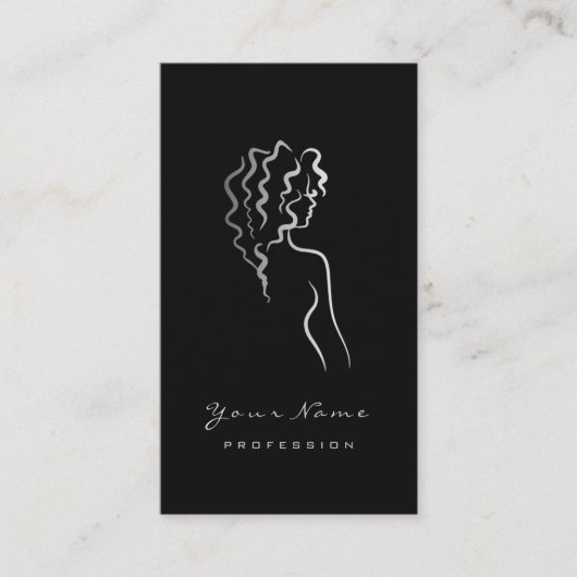 Carte De Visite Maquillage Oeil sourcil Lashes Black Logo Gray Gla (Devant)