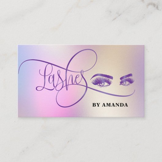 Carte De Visite Maquillage Oeil sourcils Rose Purple Business Ca (Devant)