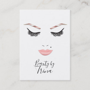 Carte De Visite Maquillage Or rose Visage Lashes Lèvres Orientatio