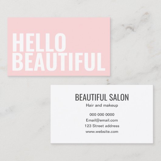 Carte De Visite Maquillage ou salon de beauté rose pastel simple (Devant / Derrière)