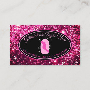 Carte De Visite Maquillage Pailleté Ongles Acryliques