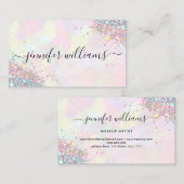 Carte De Visite Maquillage Parties scintillant Holographique Parti (Devant / Derrière)