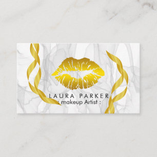 Carte De Visite Maquillage peintre or lèvres marbre Décorer Beauti