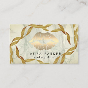 Carte De Visite Maquillage peintre or lèvres marbre Décorer Beauti