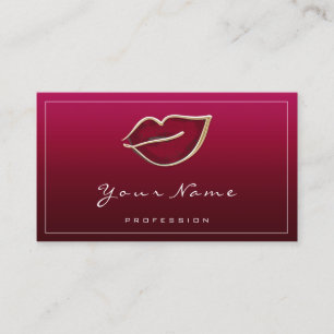 Carte De Visite Maquillage permanent Beauté Kiss Lips QR LOGO Roug