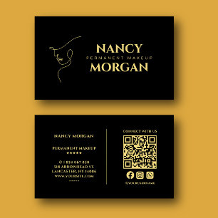Carte De Visite Maquillage Permanent Black Gold