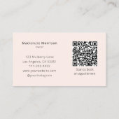 Carte De Visite Maquillage photo code QR écriture rose pâle (Dos)