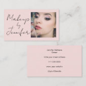Carte De Visite Maquillage photo de script rose vif (Devant / Derrière)