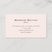 Carte De Visite Maquillage photo écriture noire rose blush (Dos)