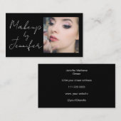 Carte De Visite Maquillage photo en noir blanc (Devant / Derrière)