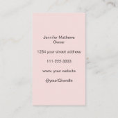 Carte De Visite Maquillage photo en noir rose (Dos)
