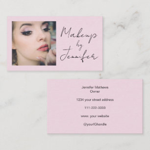 Carte De Visite Maquillage photo en noir rose
