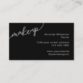 Carte De Visite Maquillage photo noir blanc script (Dos)
