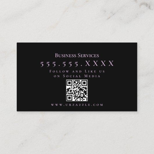 Carte De Visite Maquillage pour femme papillon facepainant code QR (Dos)