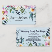 Carte De Visite Maquillage professionnel Boho rose floral de (Devant / Derrière)