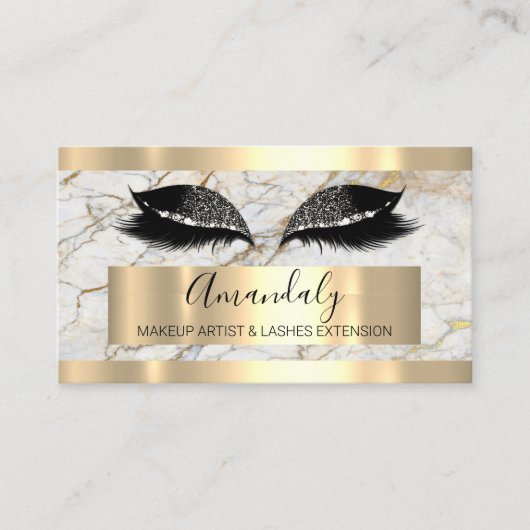Carte De Visite Maquillage professionnel Extension Eyelash Marbre (Devant)