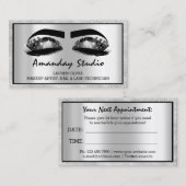 Carte De Visite Maquillage professionnel Eyelash Black Grey Nomina (Devant / Derrière)